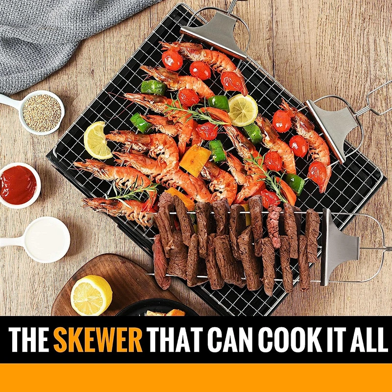 3 Piece Stainless Steel Skewers Grilling Skewers BBQ Grill Accessories